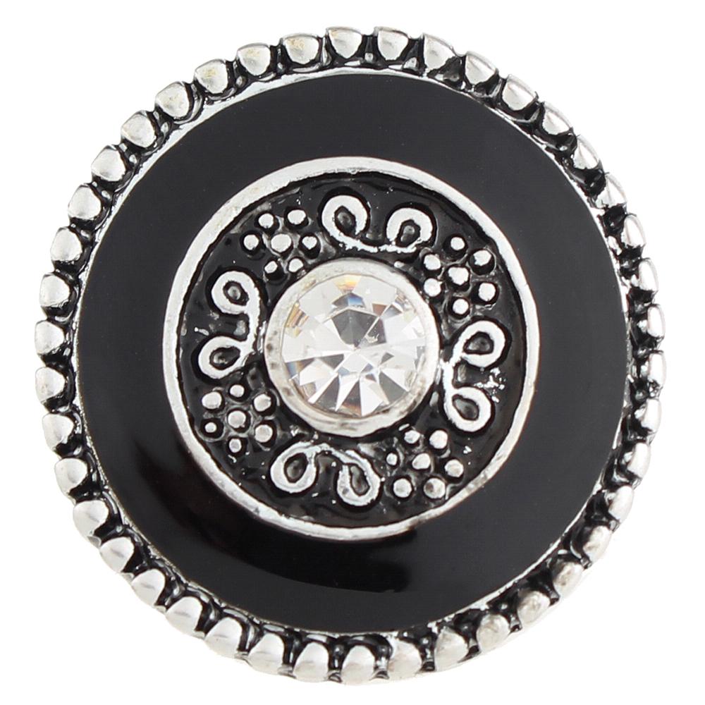 Pattern design whit black enamel 20mm Snaps Button