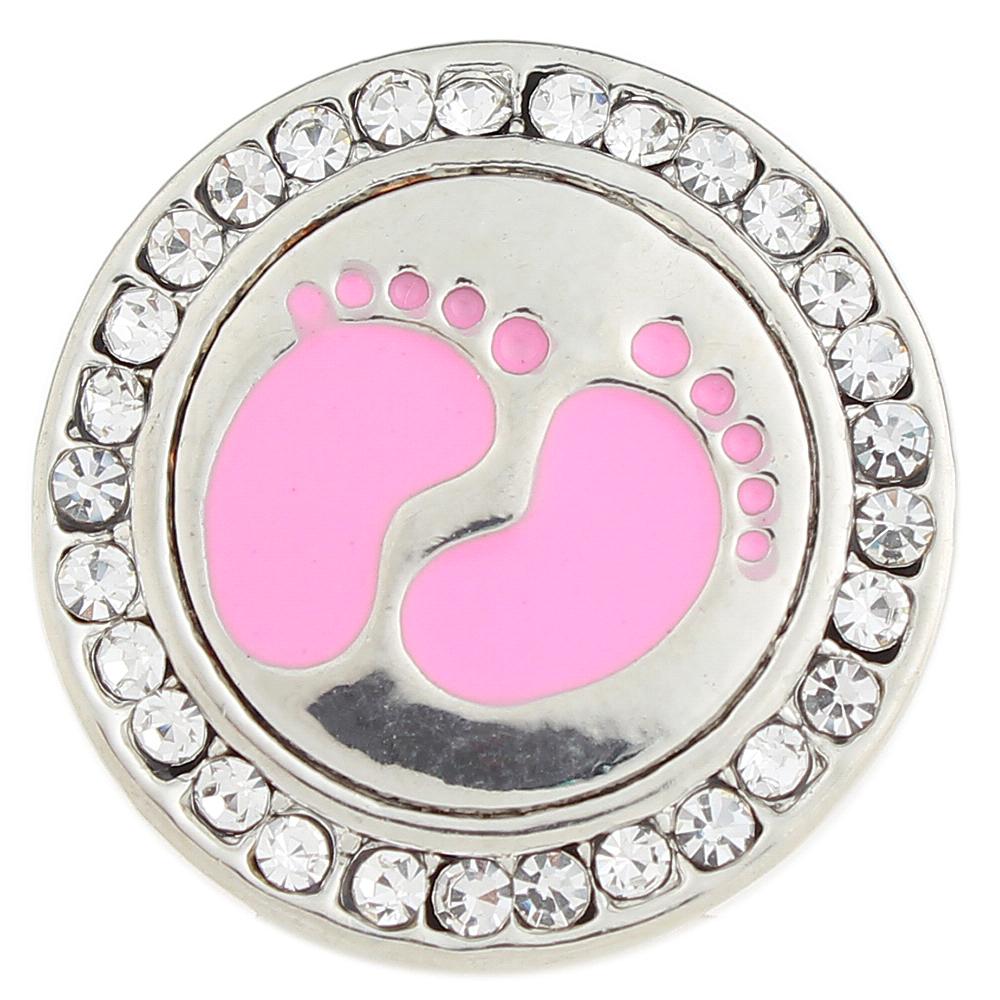 Pink Baby foot 20mm Snaps Button