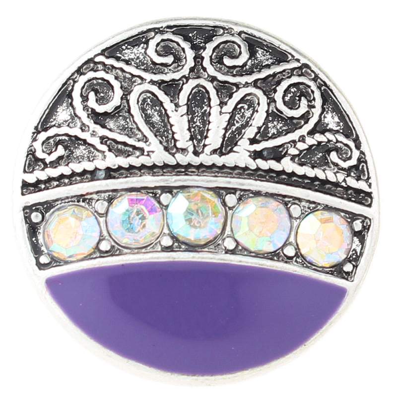 Desgin snaps plated sliver with rhinestone 20mm Snap Button