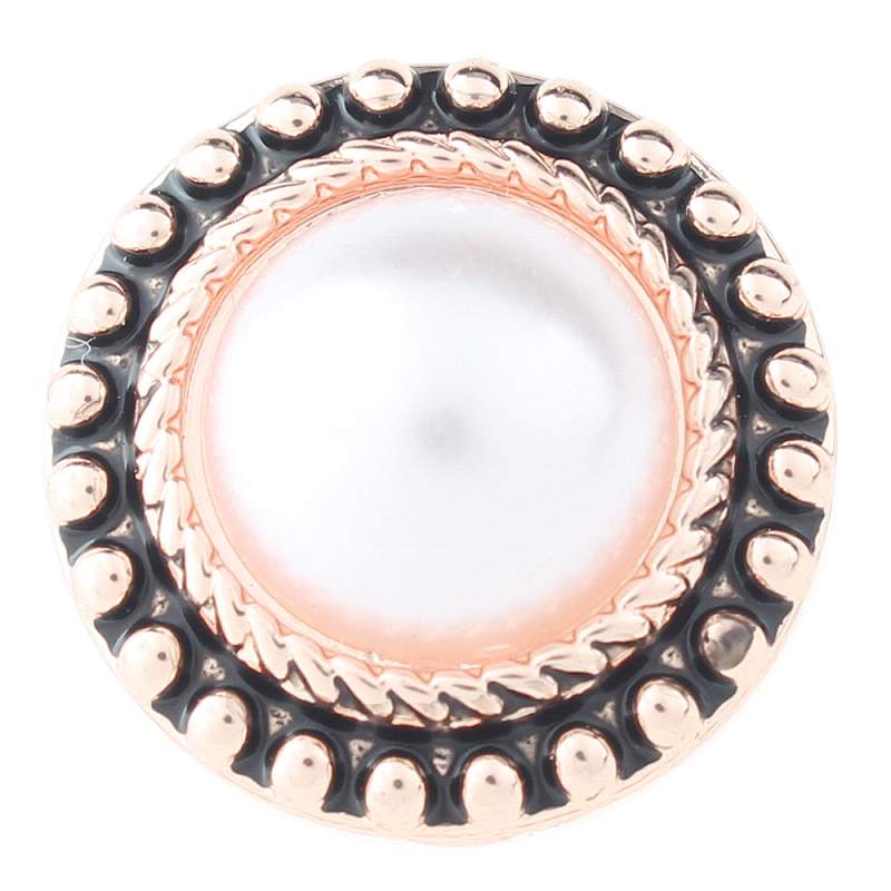 Pearls design snaps plated rose golden 20mm Snaps Button