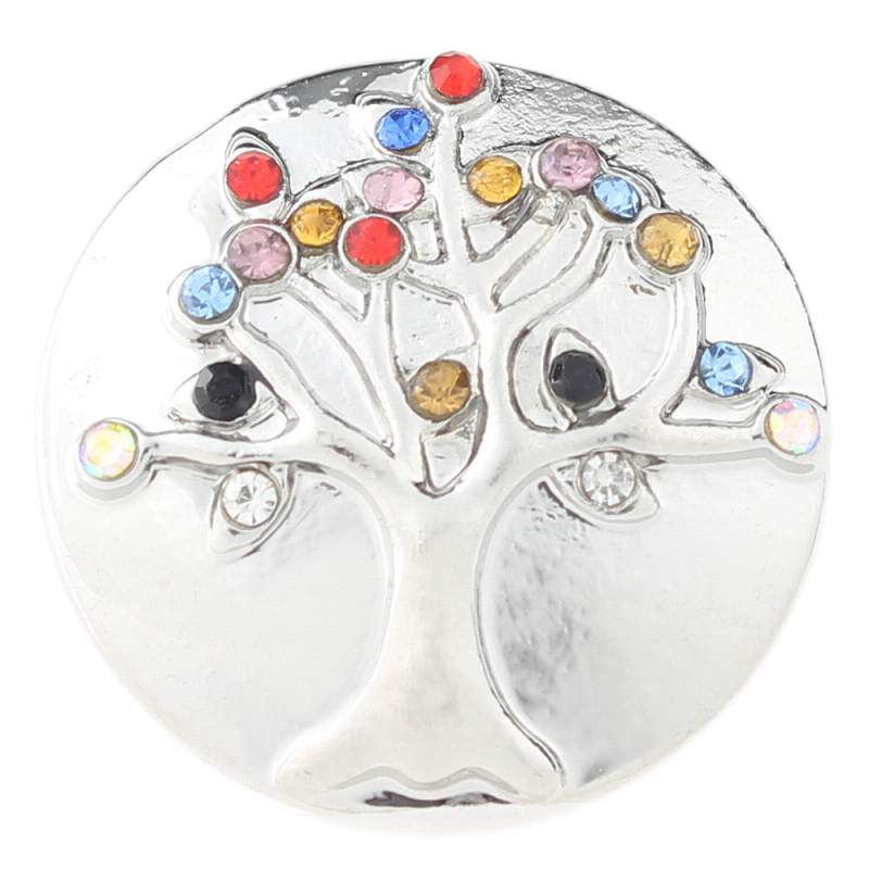 Family-tree snaps with colorful rhinestone 20mm Snaps Button