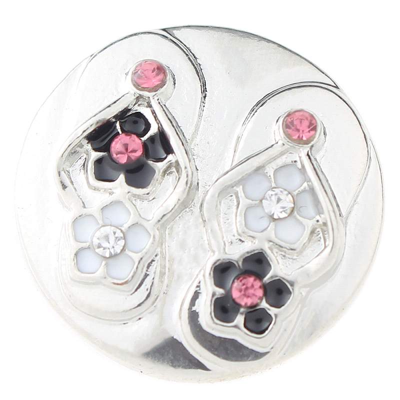 Vacation slippers snaps with rhinestone 20mm Snaps Button