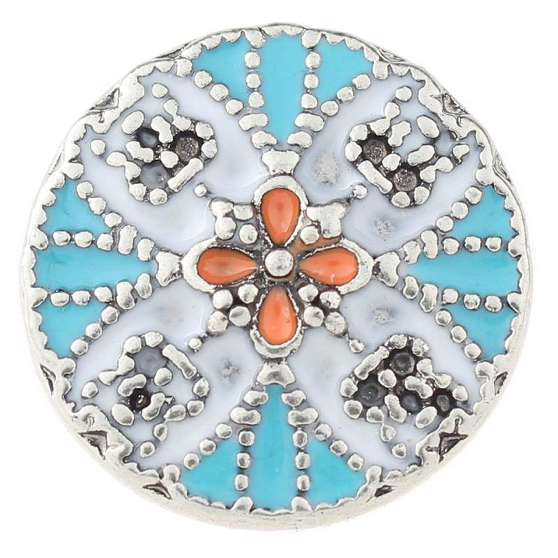 Blue enamel 20mm Snap Button