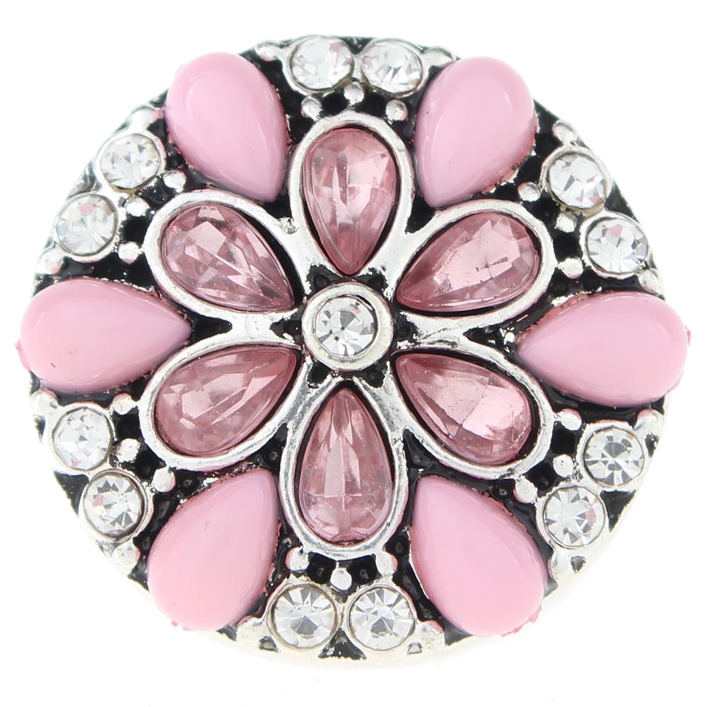 Pink Flower 20mm snap buttons