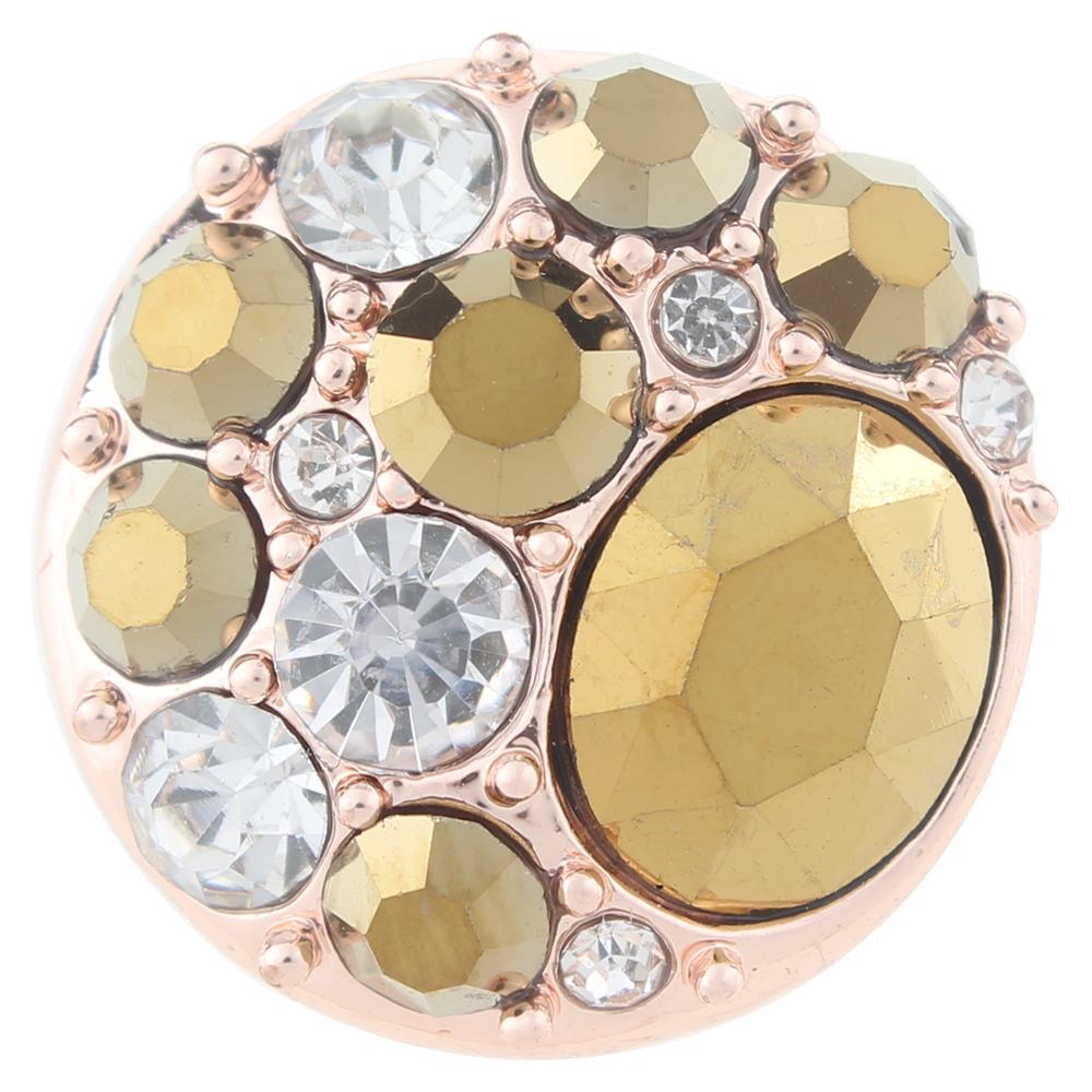 Colorful Crystal Design rose gold plated Snap Button