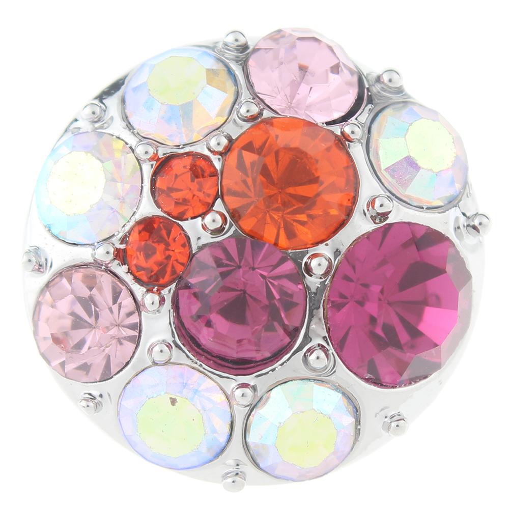 Colorful Crystal Design rose gold plated Snap Button