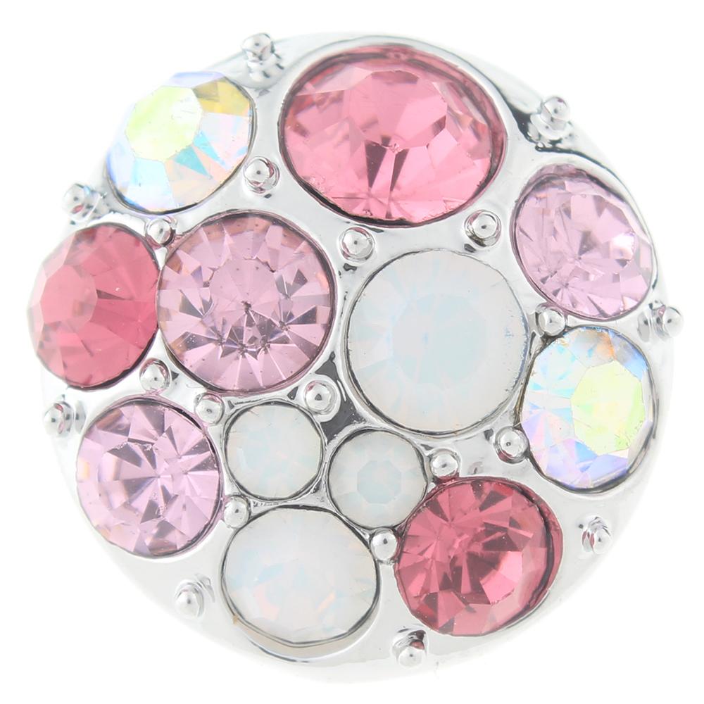 Colorful Crystal Design rose gold plated Snap Button