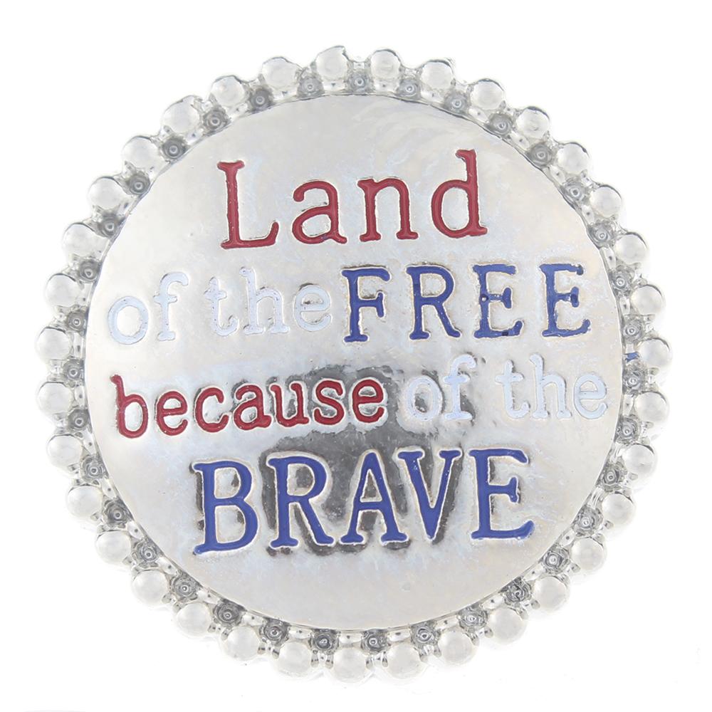 20mm Brave Design sliver plated Snap Button