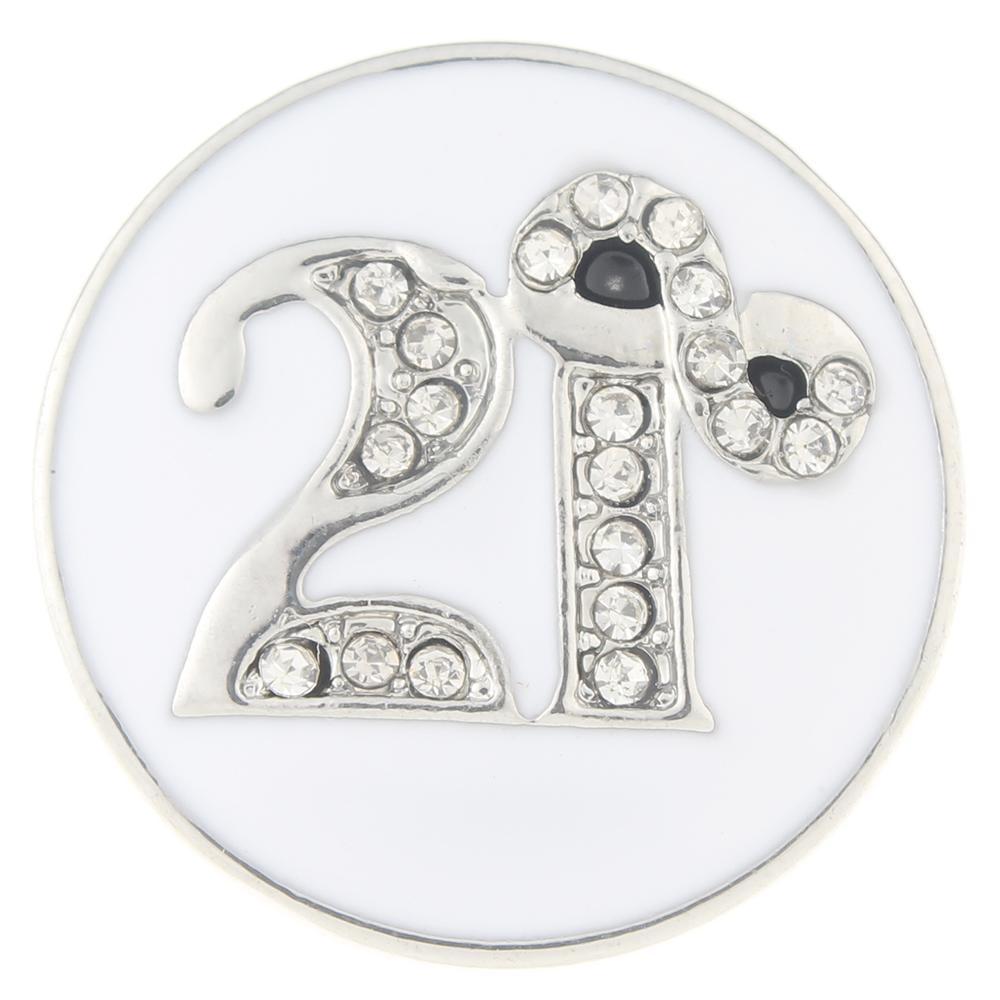 20mm Forever 21 years old sliver plated Snap Button