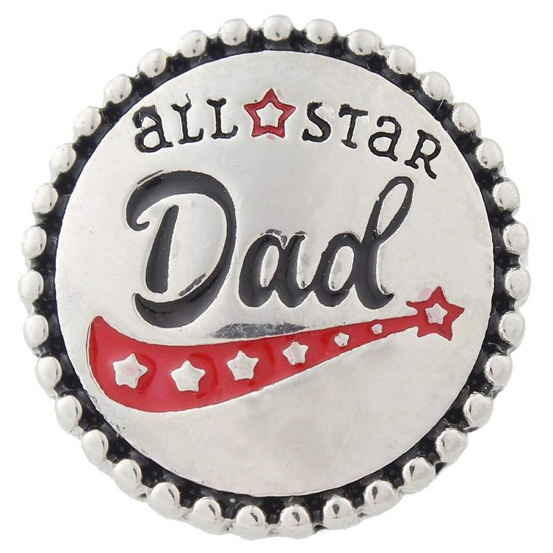 20mm all star DAD sliver plated with enamel Snap Button