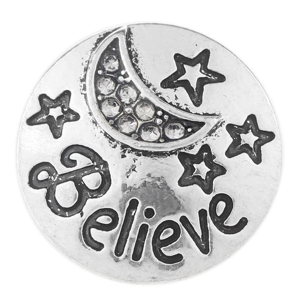 believe Snap Button with rhinestone