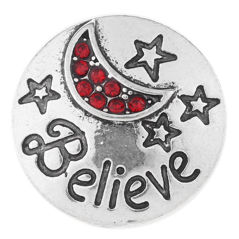 believe Snap Button with rhinestone