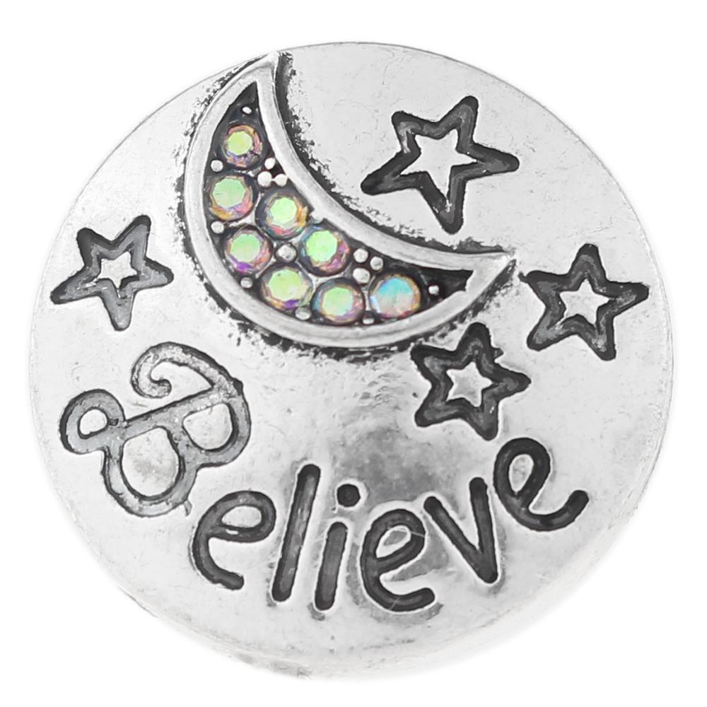 believe Snap Button with rhinestone