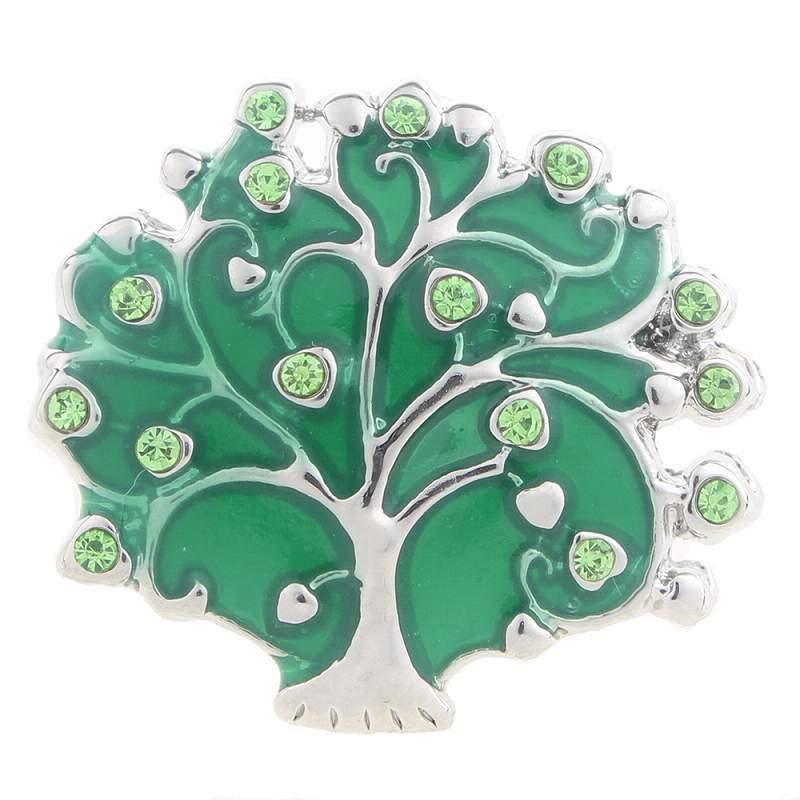 20mm life tree Snap Button with rhinestone