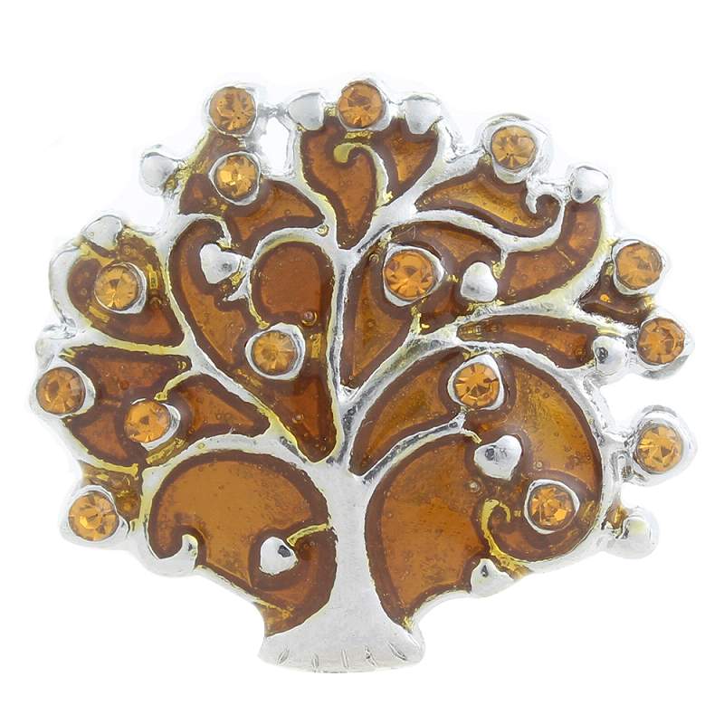 20mm life tree Snap Button with rhinestone