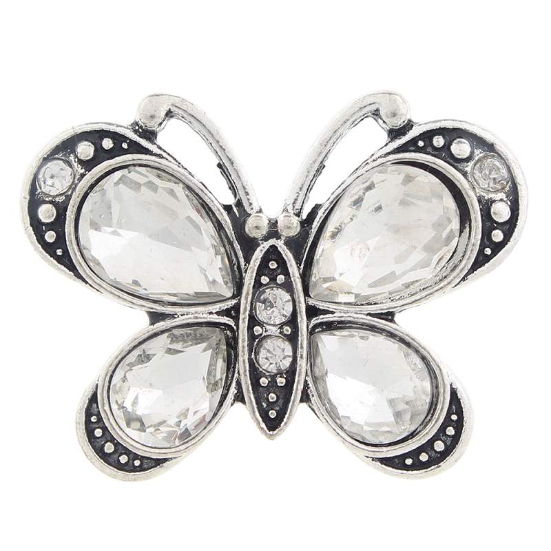 20mm butterfly Snap Button with rhinestone