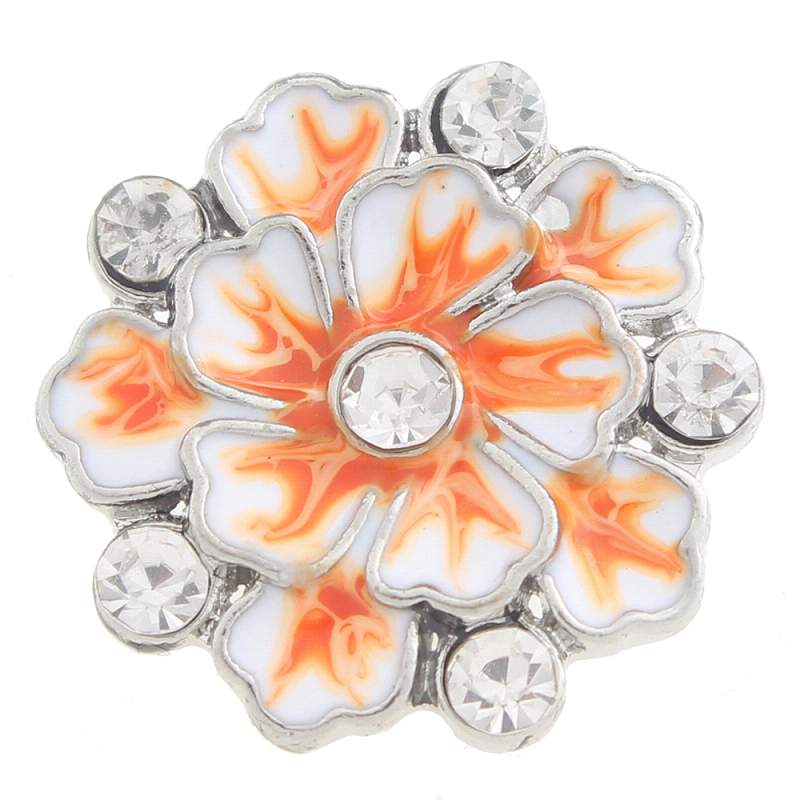 20mm flower Snap Button with rhinestone