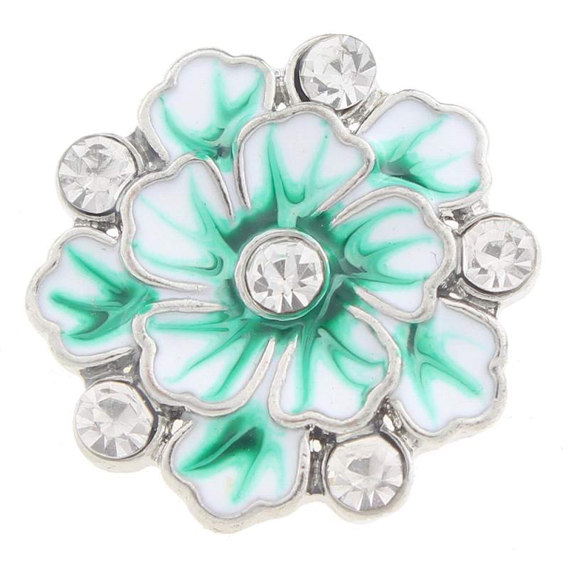 20mm flower Snap Button with rhinestone