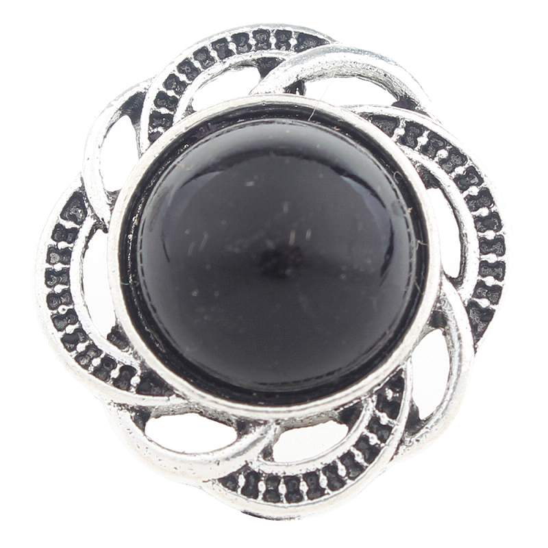 20mm Snap Button plated sliver with beads