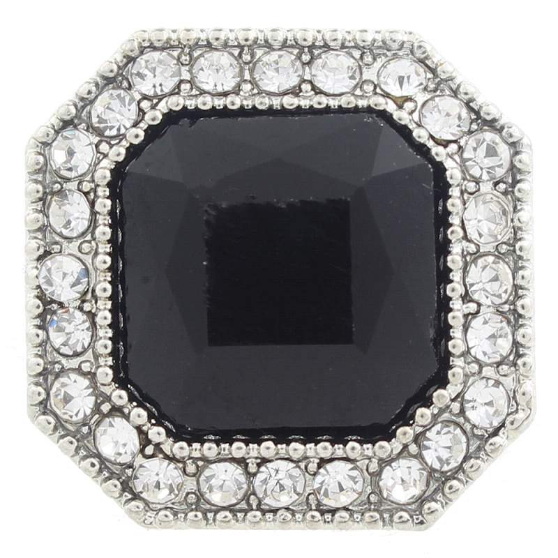 20mm design Snap Button plated sliver with glass rhinestone