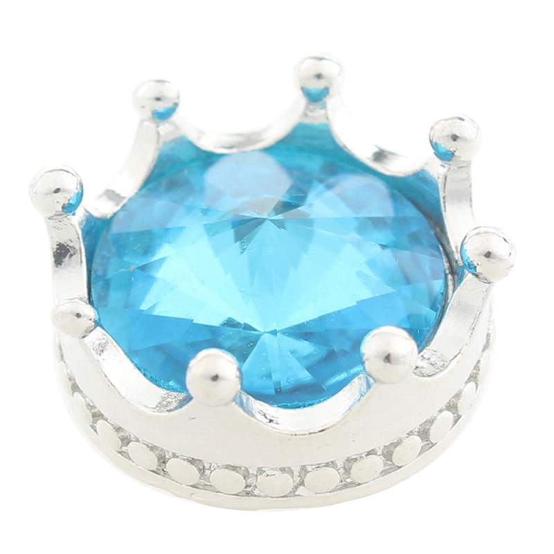 20mm design Snap Button plated sliver with glass rhinestone