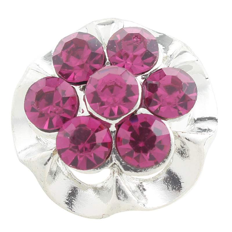 20mm design Snap Button plated sliver with rhinestone