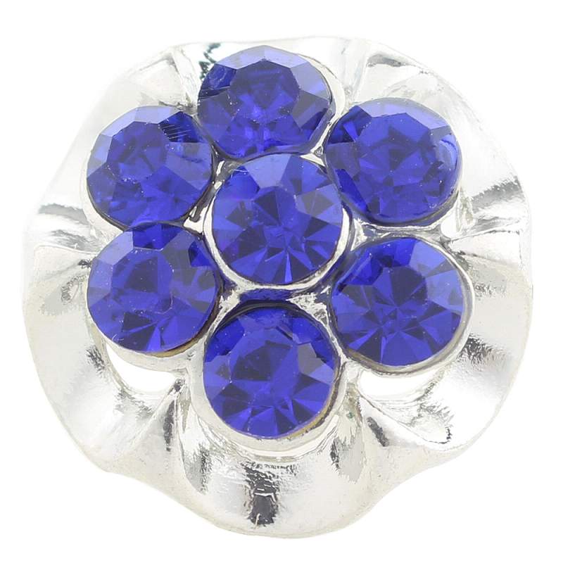 20mm design Snap Button plated sliver with rhinestone