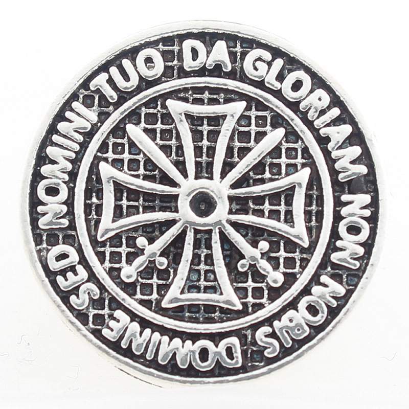 20mm design Snap Button plated sliver