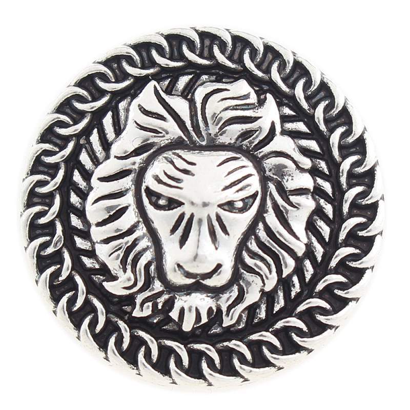 20mm lion Snap Button plated sliver