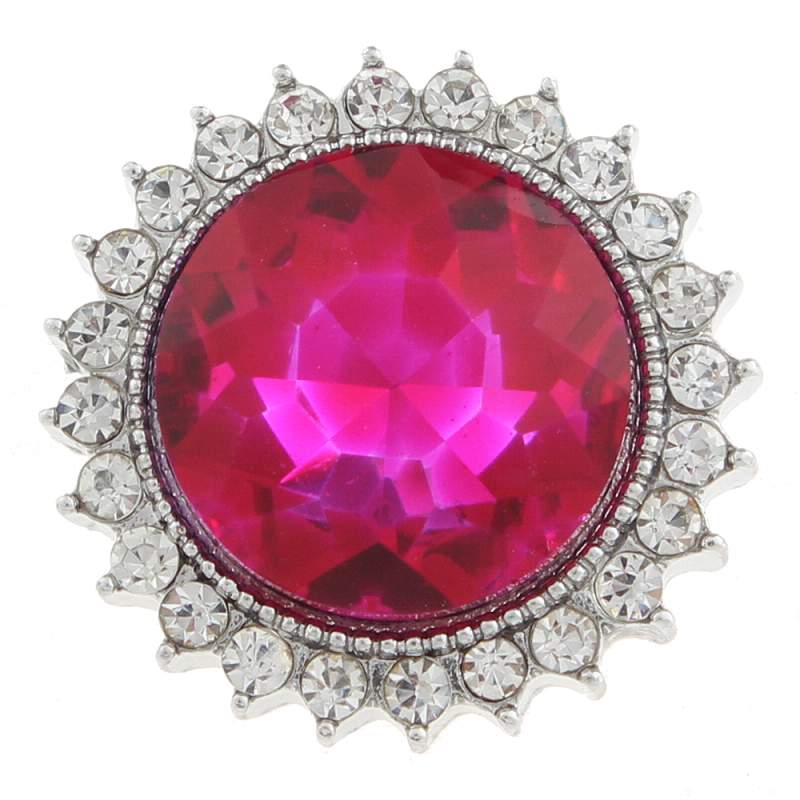 20mm design Snap Button plated sliver with rhinestone