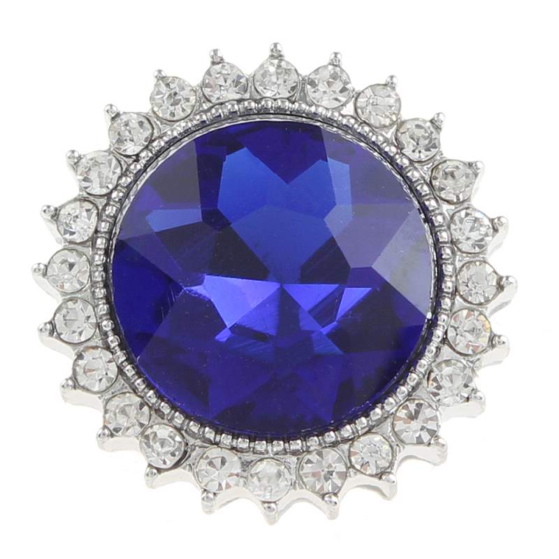 20mm design Snap Button plated sliver with rhinestone