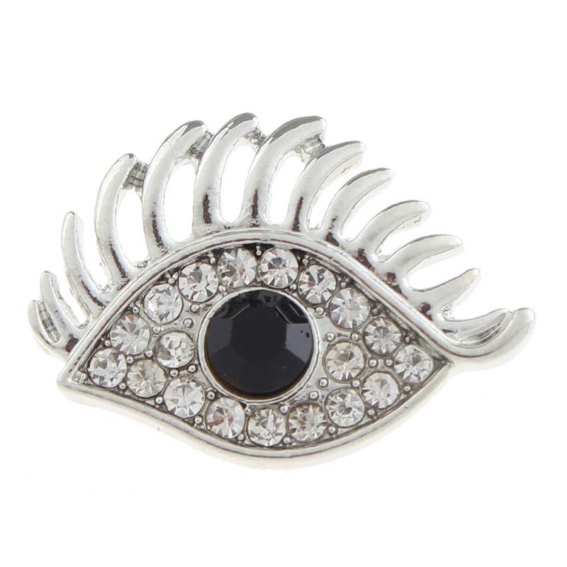 20mm eyes Snap Button plated sliver with rhinestone