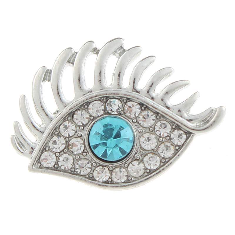 20mm eyes Snap Button plated sliver with rhinestone