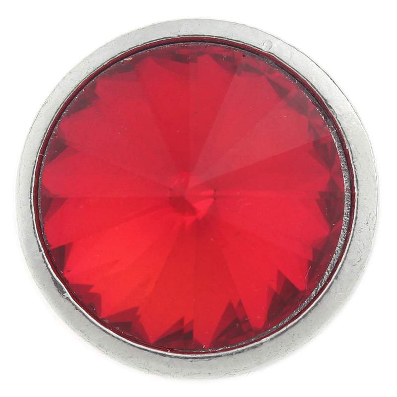 20mm Snap Button plated sliver with rhinestone