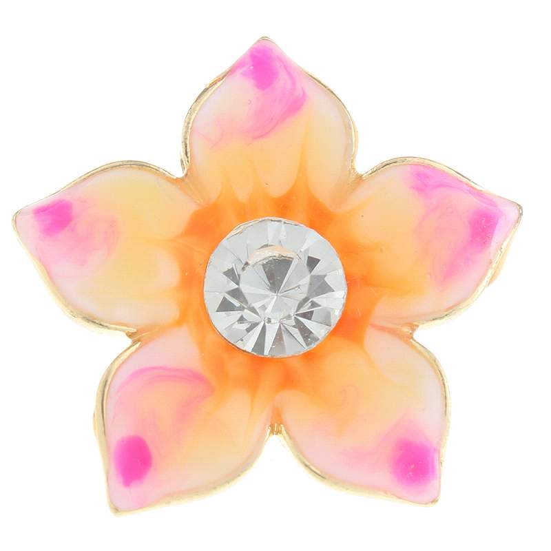 20mm flower Snap Button with enamel