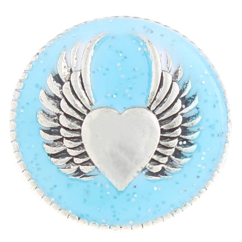 20mm Wings love Snap Button with enamel