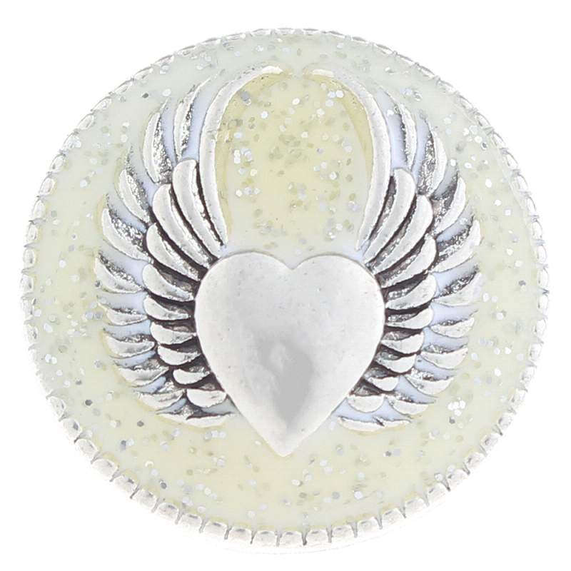 20mm Wings love Snap Button with enamel