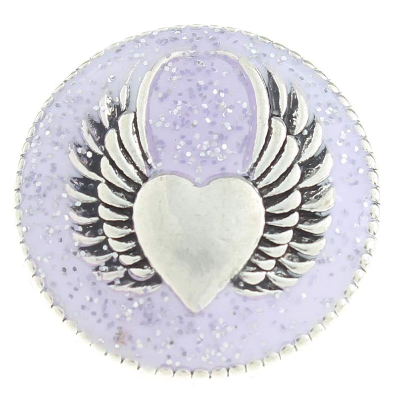 20mm Wings love Snap Button with enamel