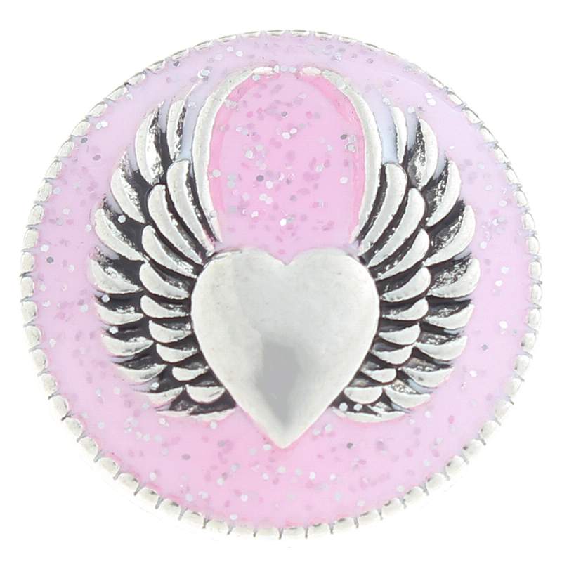 20mm Wings love Snap Button with enamel