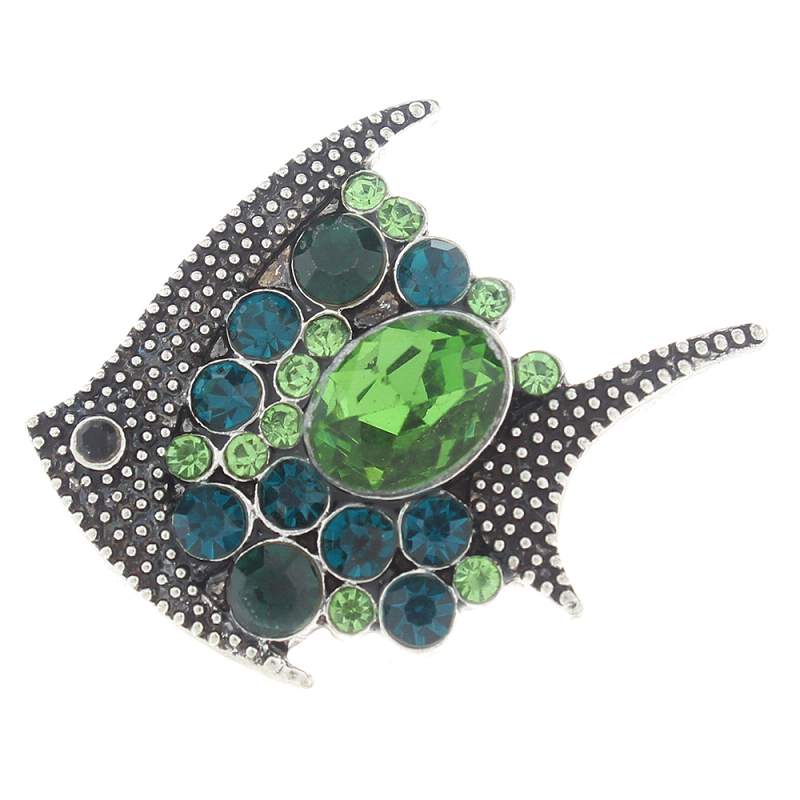 20mm fish Snap Button with rhinestone