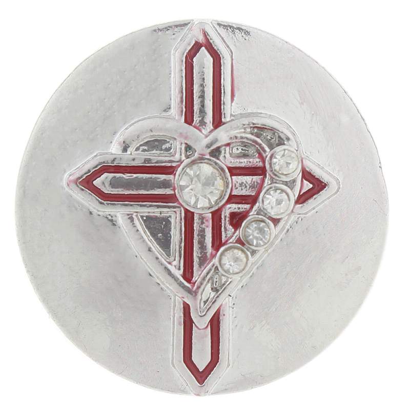20mm cross Snap Button with rhinestone