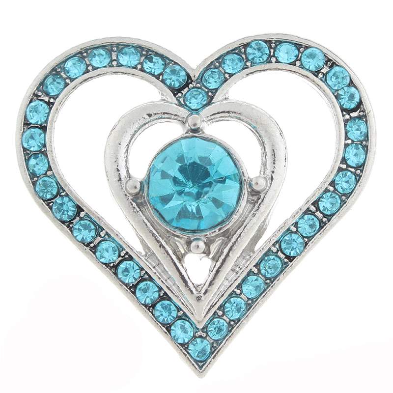 20mm heart Snap Button with rhinestone