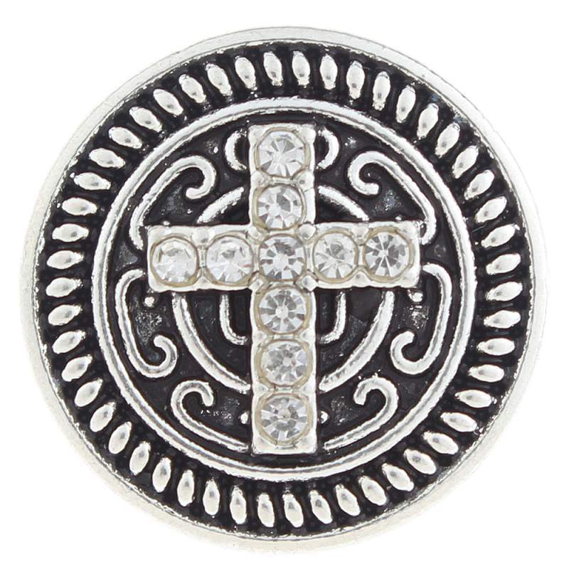 20mm cross Snap Button with rhinestone