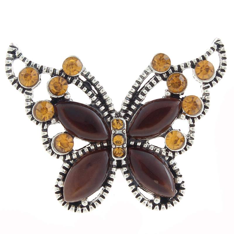 20mm butterfly Snap Button with rhinestone