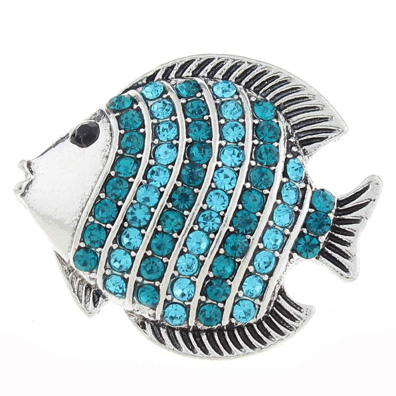 20mm fish Snap Button with rhinestone