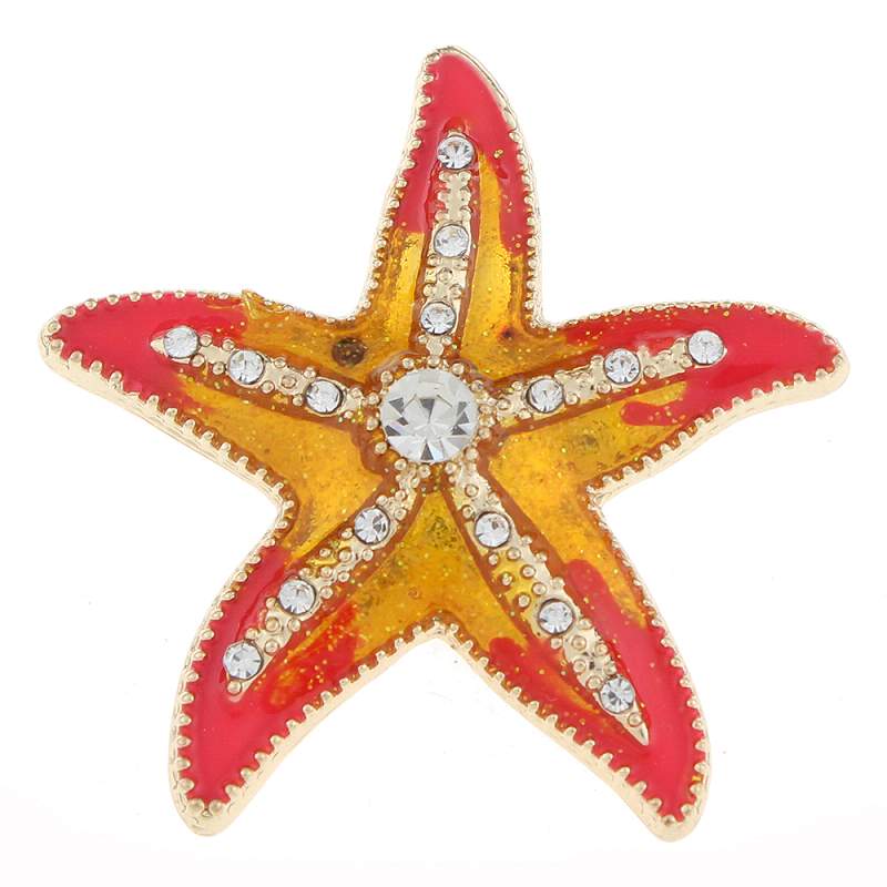 20mm starfish Snap Button with rhinestone