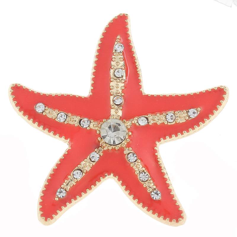 20mm starfish Snap Button with rhinestone