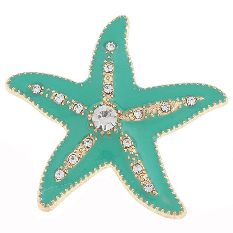 20mm starfish Snap Button with rhinestone