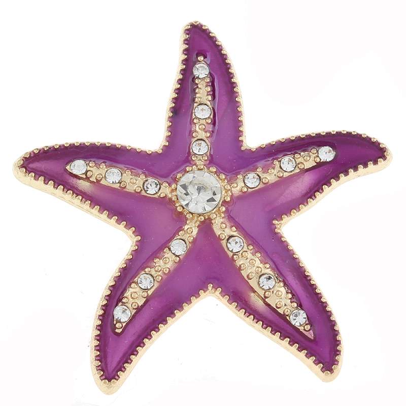 20mm starfish Snap Button with rhinestone