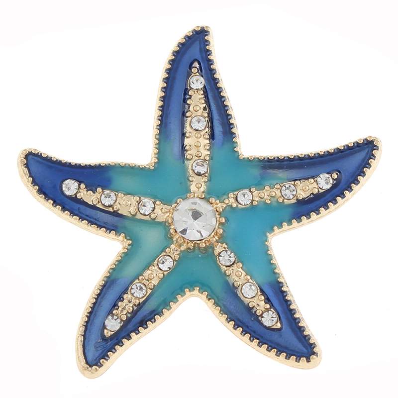 20mm starfish Snap Button with rhinestone